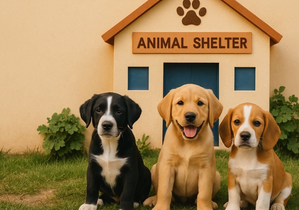 Animal Shelter With Puppies