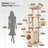 Gardner Pet Cat Tree for Large Cats – Heavy Duty Multi-Level Cat Tower with Hammock & Condo
