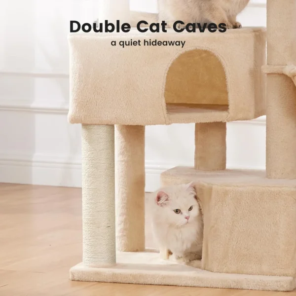 Gardner Pet Cat Tree for Large Cats – 41” Heavy Duty Cat Tower with Hammock, Condo & Washable Perch