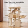 Gardner Pet Cat Tree for Large Cats – 41” Heavy Duty Cat Tower with Hammock, Condo & Washable Perch