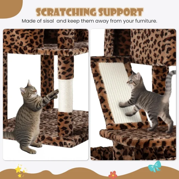 SHA CERLIN Cat Tree for Large Cats – 81” Multi-Level Cat Tower with Hammock, Perches & Scratching Posts
