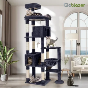 Globlazer XXL Cat Tree for Large Cats – 83” Heavy Duty Indoor Tower with Condos, Perches & Scratching Posts