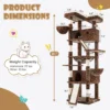 SHA CERLIN Cat Tree for Large Cats – 81” Multi-Level Cat Tower with Hammock, Perches & Scratching Posts