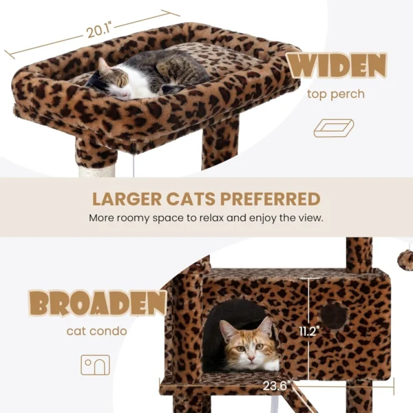 SHA CERLIN Cat Tree for Large Cats – 81” Multi-Level Cat Tower with Hammock, Perches & Scratching Posts