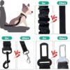 COOYOO Dog Seat Belt, Durability Retractable Dog Car Harness Adjustable Dog Seat Belt for Vehicle Nylon Pet Safety Seat Belts Heavy Duty & Elastic (1 Pack Black)