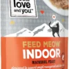 I AND LOVE AND YOU Feed Meow Indoor Wet Cat Food - Mackerel - Packed with Protein and Fiber, Grain Free, Shredded, 3oz Pack of 12