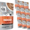 I AND LOVE AND YOU Feed Meow Indoor Wet Cat Food - Mackerel - Packed with Protein and Fiber, Grain Free, Shredded, 3oz Pack of 12