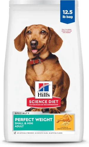 Hill's Science Diet Perfect Weight Small & Mini Breeds – Adult 1–6 Dry Dog Food, Chicken Recipe (12.5 lb Bag)