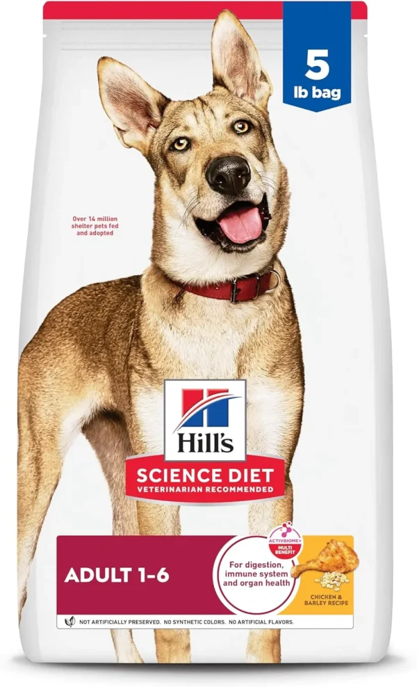 81bd5ly4S1L._AC_SL1500 Hill's Science Diet Adult 1–6 Dry Dog Food – Chicken & Barley (5 lb Bag)