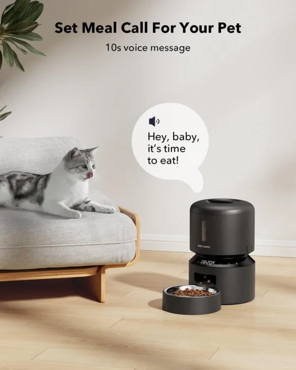 61hdlnk7p0L._AC_SL1500 PETLIBRO Automatic Cat Feeder – 3L Programmable Pet Food Dispenser with Voice Meal Call (Black)