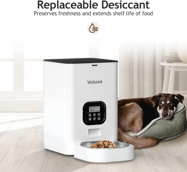 71-RcDjkv3L._AC_SL1500 VOLUAS Automatic Cat Feeder – 4L Timed Pet Feeder with Voice Recorder & Portion Control