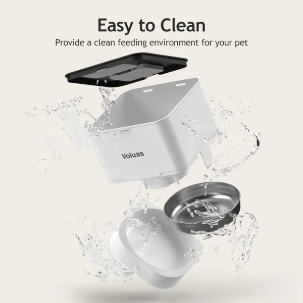 71JojZQkZyL._AC_SL1500 VOLUAS Automatic Cat Feeder – 4L Timed Pet Feeder with Voice Recorder & Portion Control
