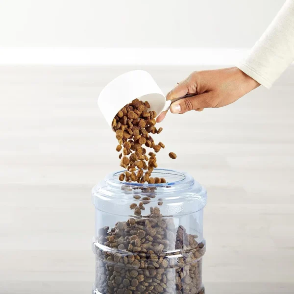 Amazon Basics Gravity Pet Food Feeder – Small, 6-Pound Capacity (Gray)