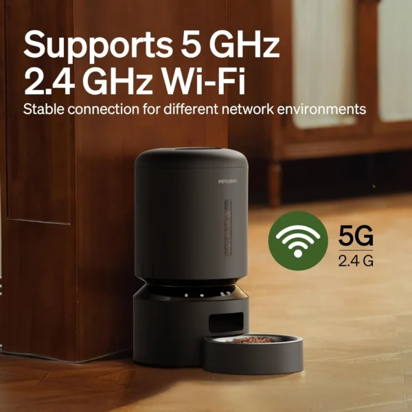 PETLIBRO Automatic Cat Feeder with 5G WiFi – 5L Smart Pet Food Dispenser (Granary Black)