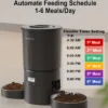 Miaosical Automatic Cat Feeder Dual Bowl – 4.2L Timed & Portion Control Feeder (Black)