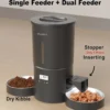 Miaosical Automatic Cat Feeder Dual Bowl – 4.2L Timed & Portion Control Feeder (Black)